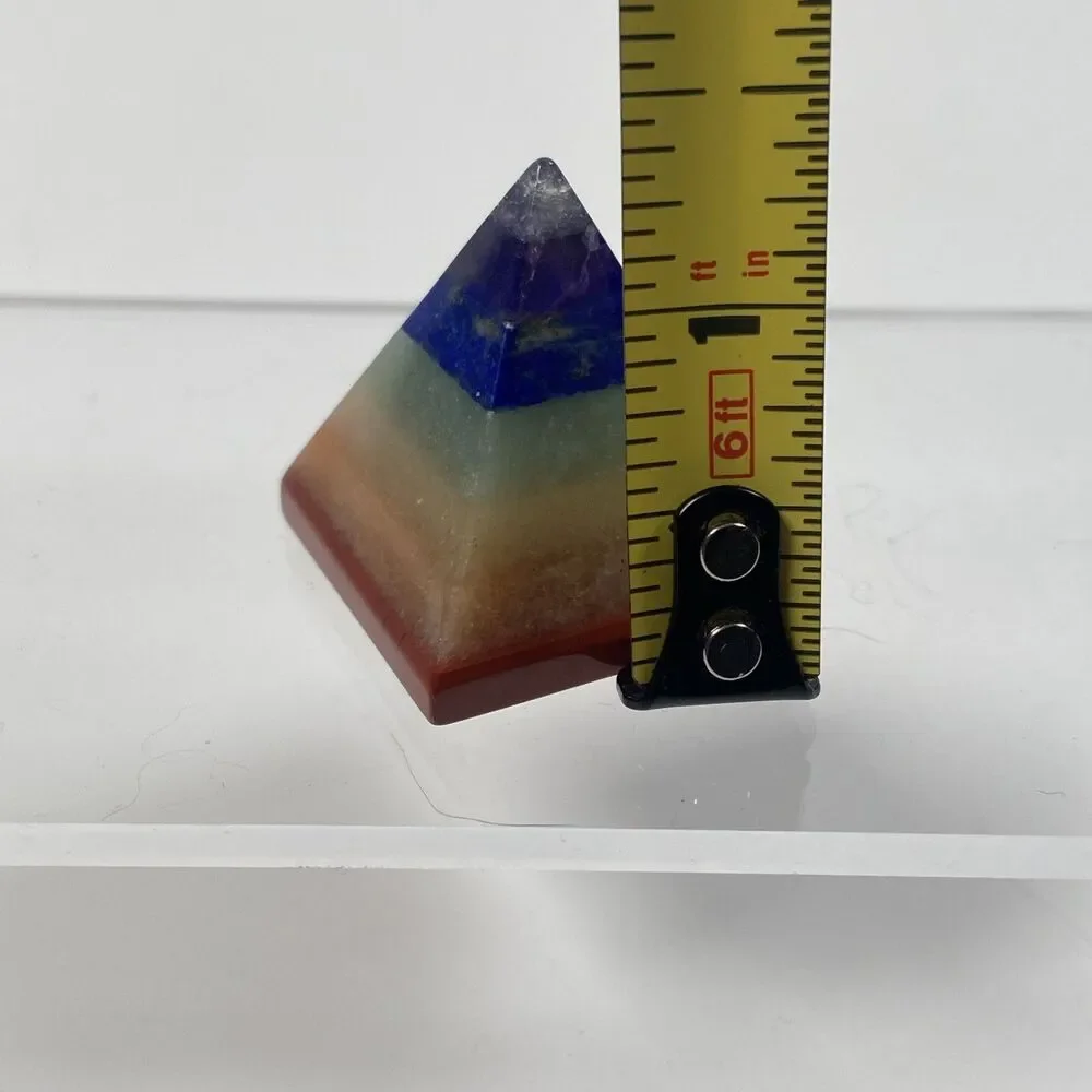 7 Chakra Crystal Pyramid Multicolor Agate Stone Worry Love Energy Healing